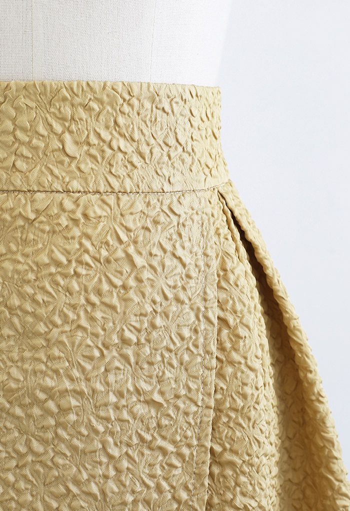 Embossed Flap Mini Skirt in Ginger