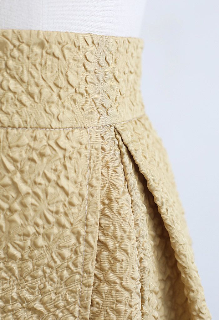 Embossed Flap Mini Skirt in Ginger