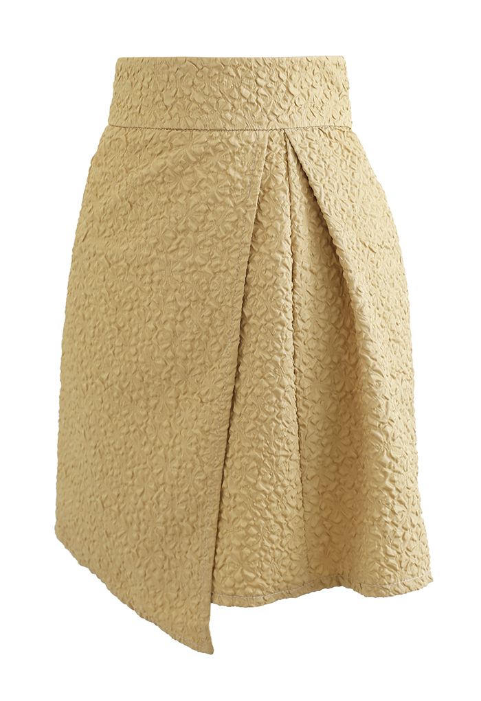 Embossed Flap Mini Skirt in Ginger