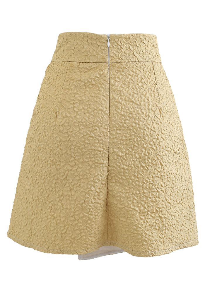 Embossed Flap Mini Skirt in Ginger