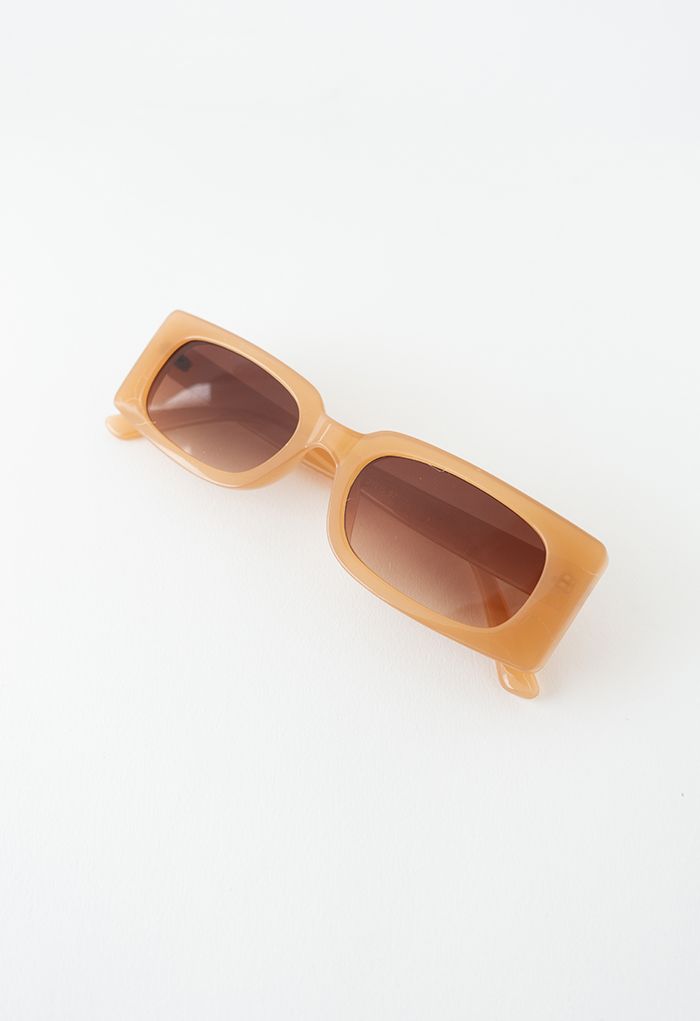 Full-Rim Rectangle Sunglasses in Orange