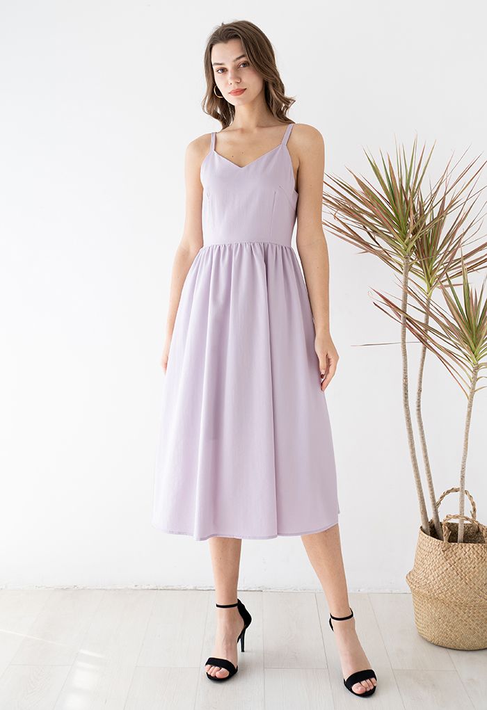 Just That Simple Cotton Cami Dress in Lilac