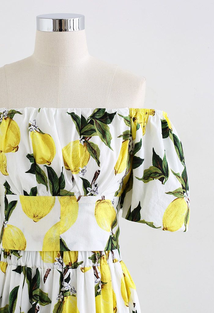 Dolce & Gabbana Lemon Crop Top and Skirt Set