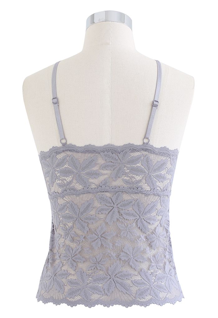 Blossom Lace Cami Bustier Top in Lilac