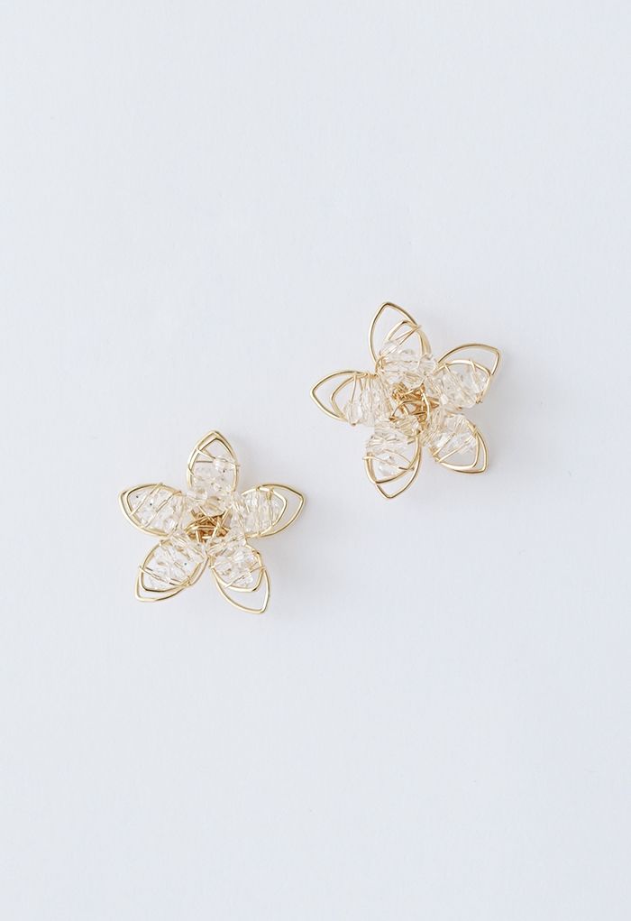 3D Lotus Hollow Out Earrings