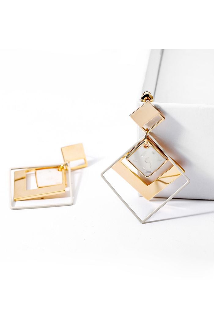 Hollow Square Shape Earrings 