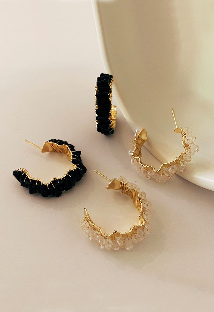 Crystal Braided C-Shape Earrings