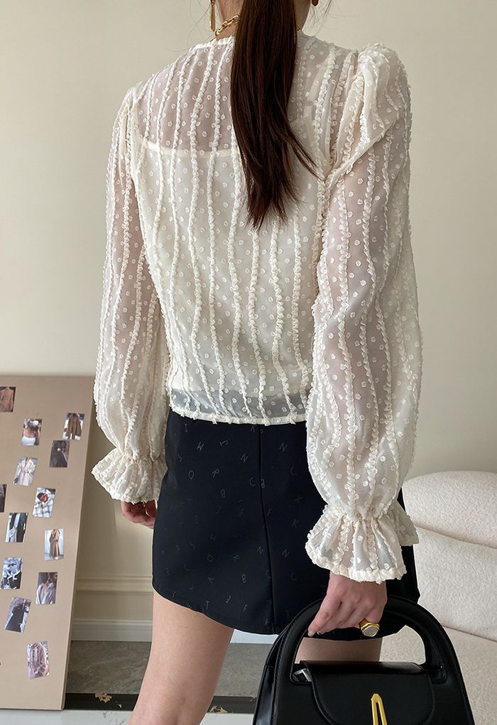 Embroidered Floral Lace Buttoned Shirt