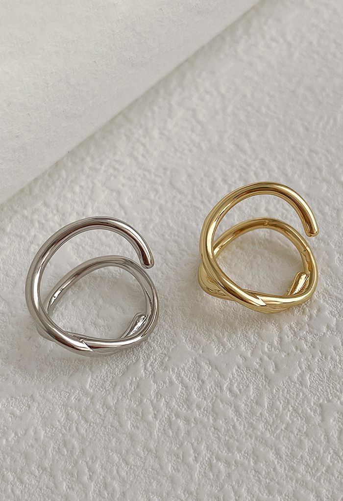 Double-Layered Plain Metal Ring