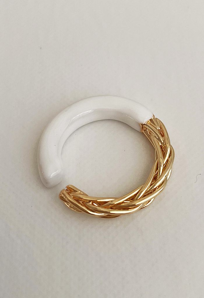 Twisted Design Spliced Open Ring