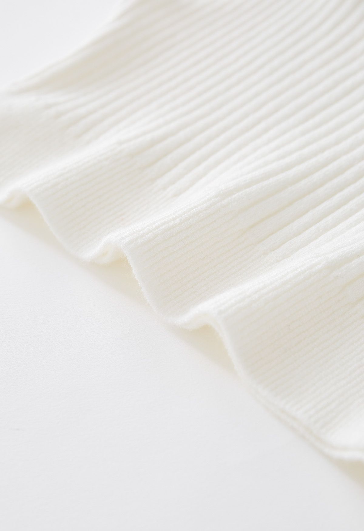 Ultra-Soft Lettuce Hem Knit Maxi Skirt in White