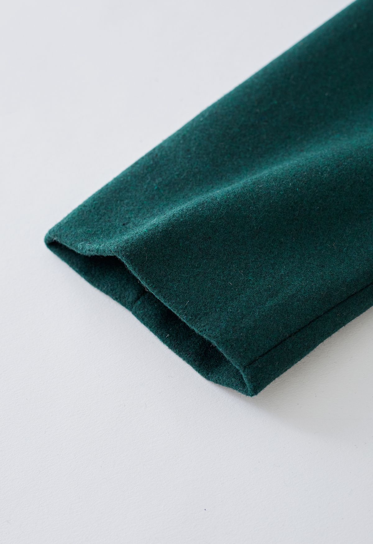 Free Myself Open Front Wool-Blend Coat in Emerald