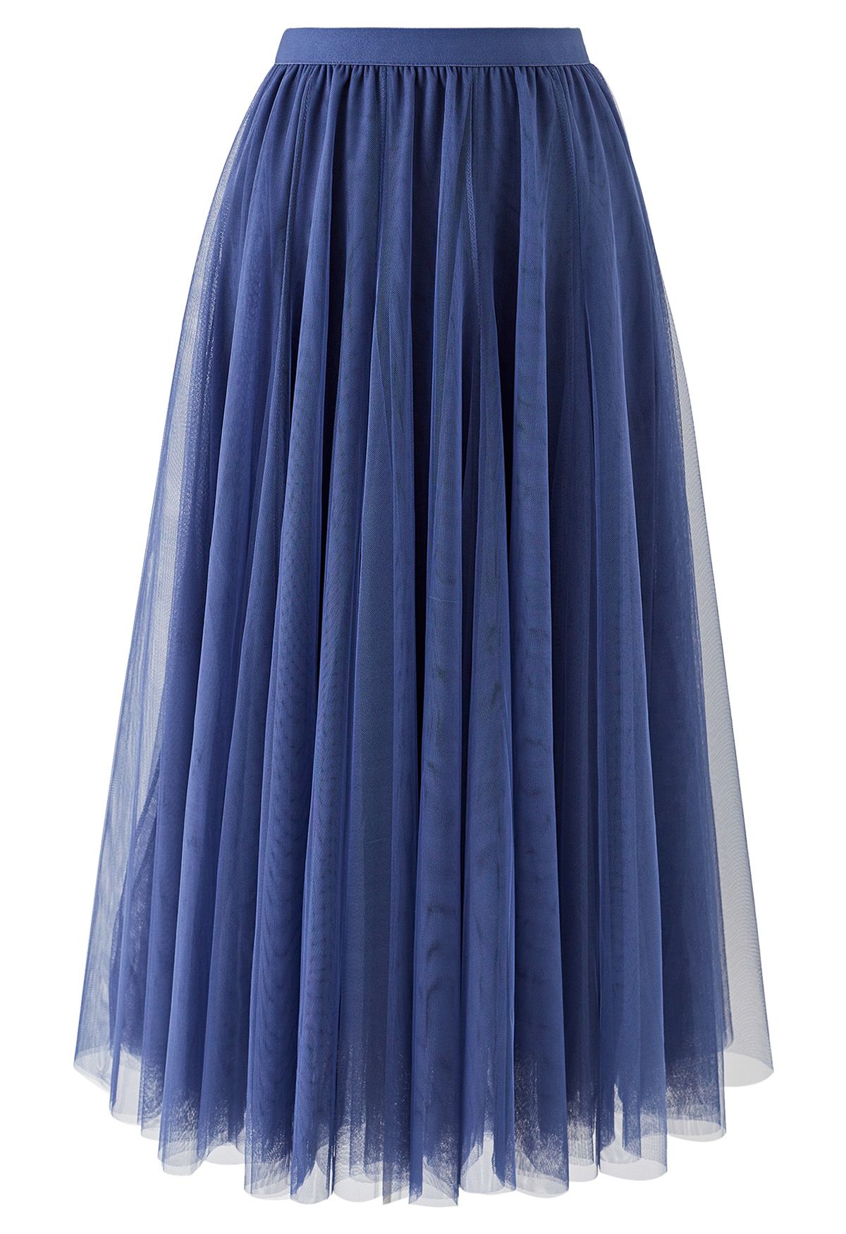 My Secret Garden Tulle Maxi Skirt in Dusty Blue