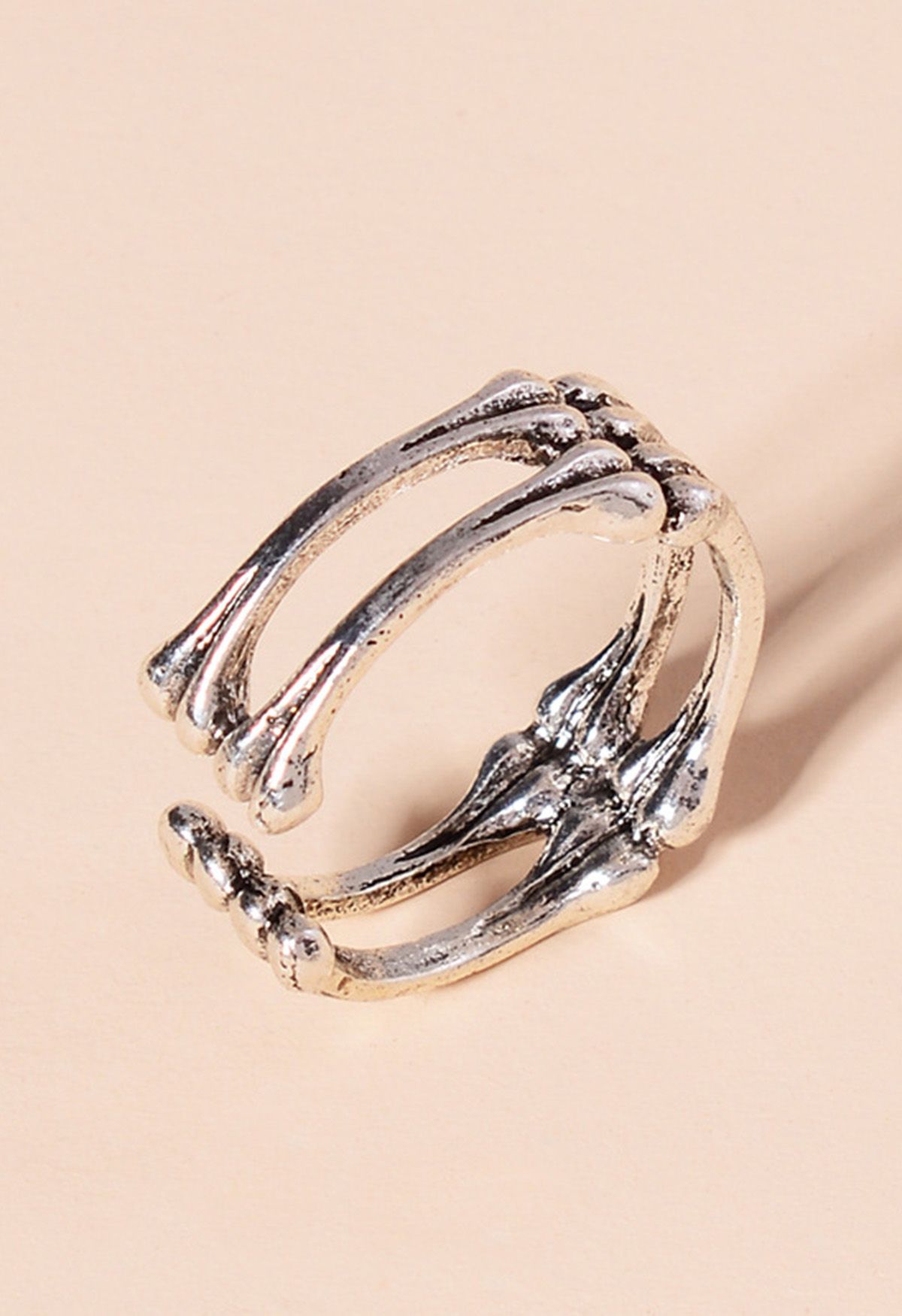 Connected Bones Silver Open Ring