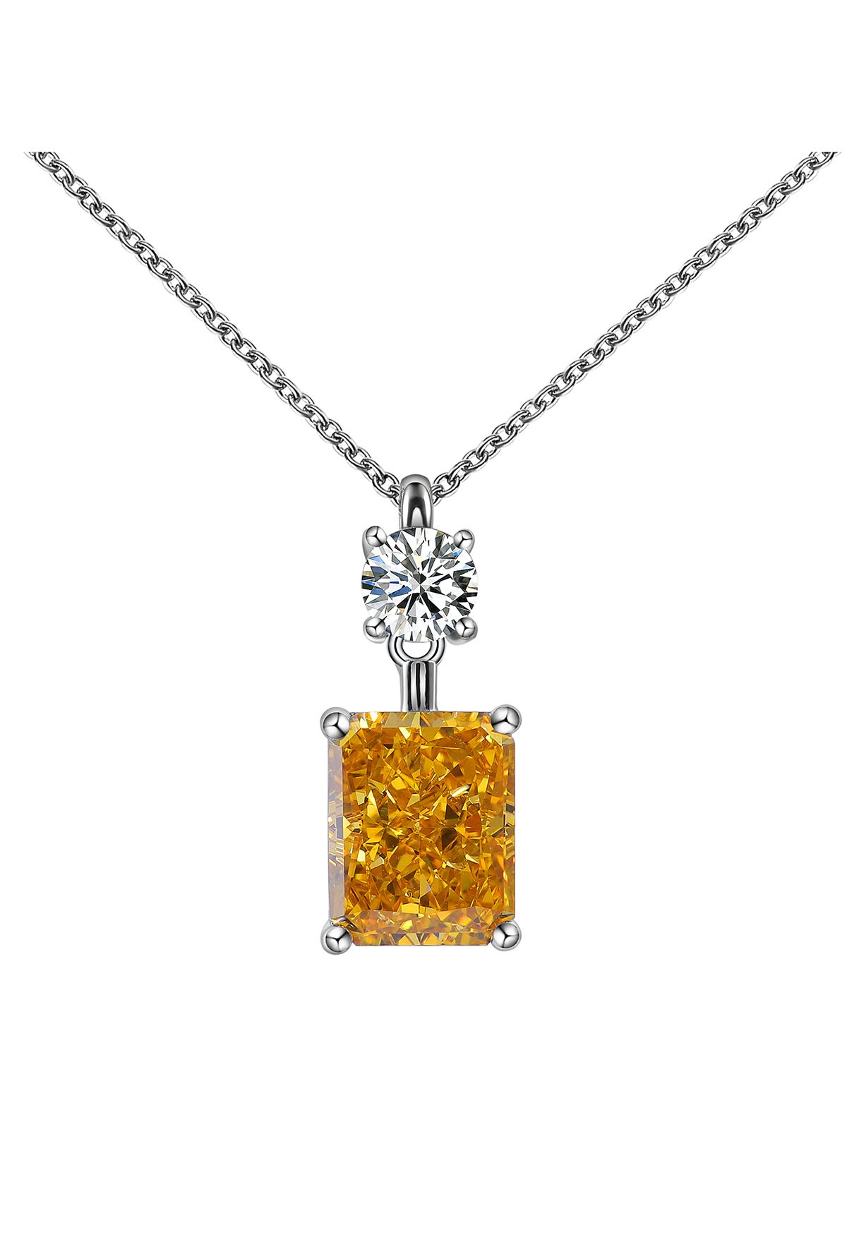 Pure Yellow Crystal Cubic Zirconia Necklace