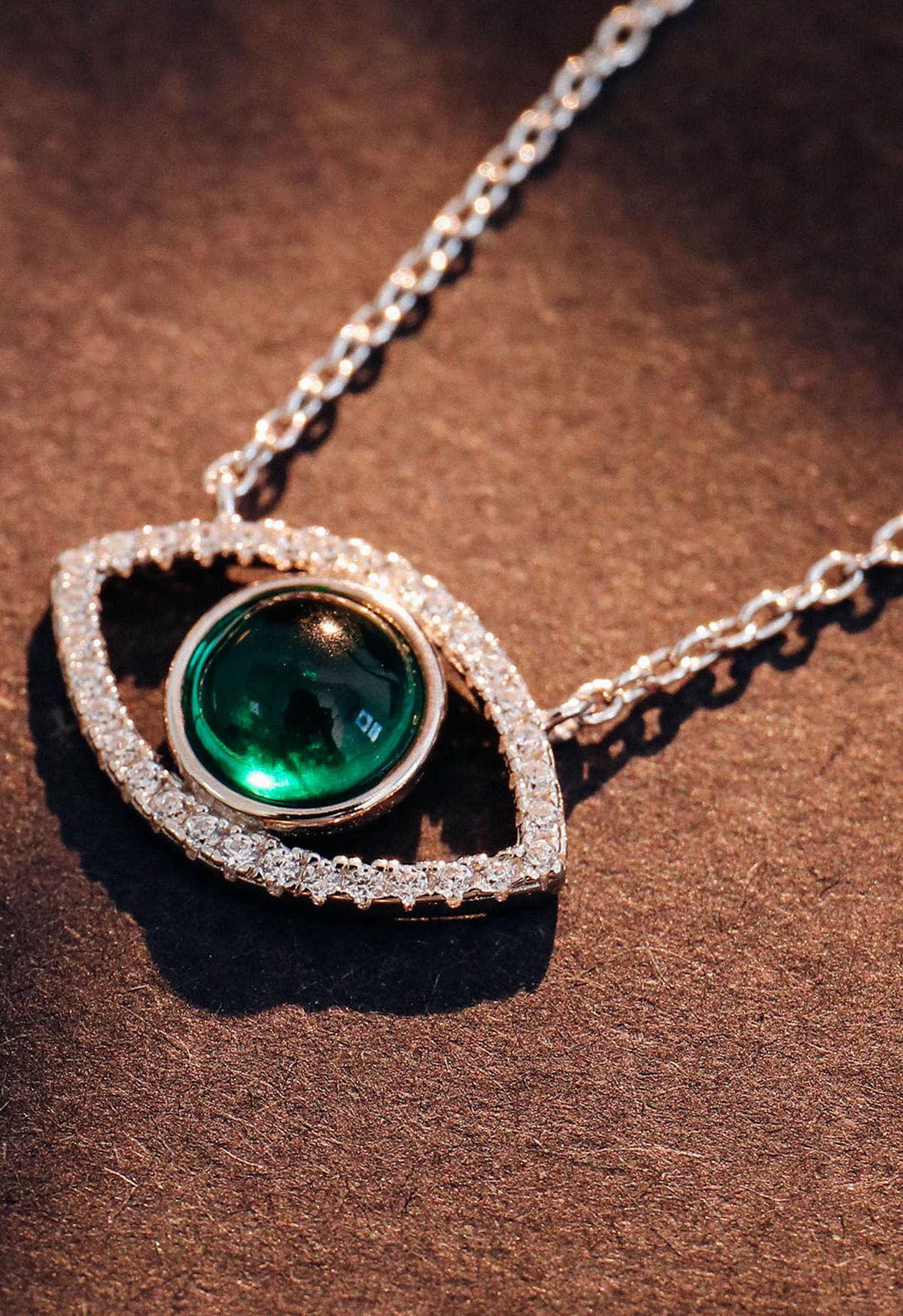 Marquise Shape Emerald Gem Necklace