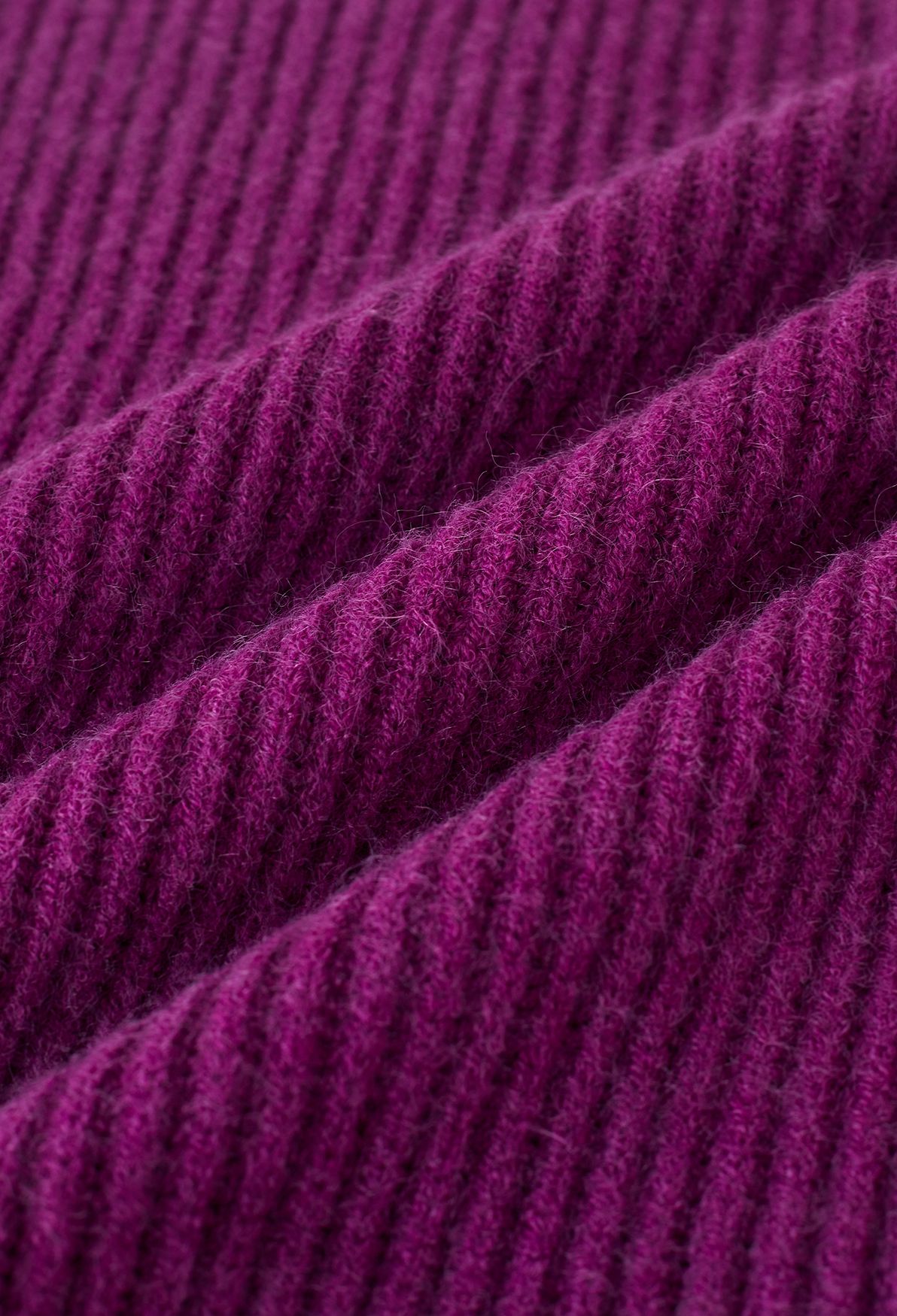 Solid Color Rib Knit Sweater in Purple
