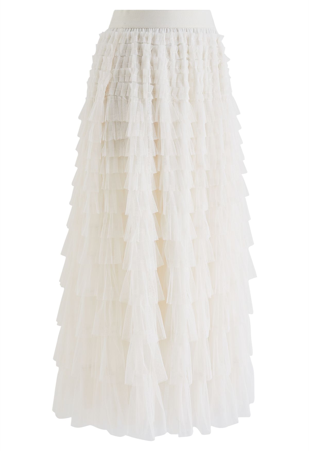 Swan Cloud Midi Skirt in Cream