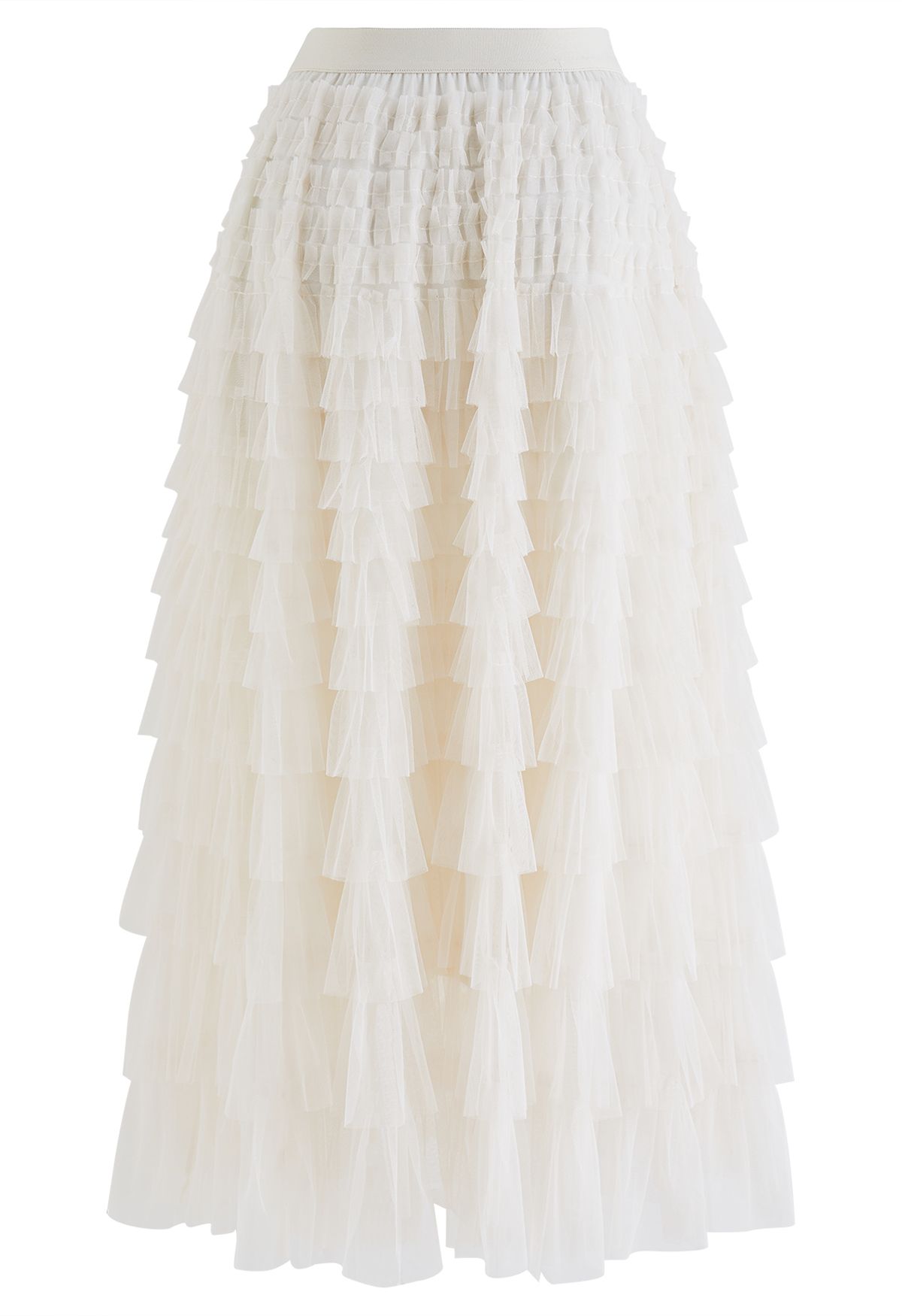 Swan Cloud Midi Skirt in Cream