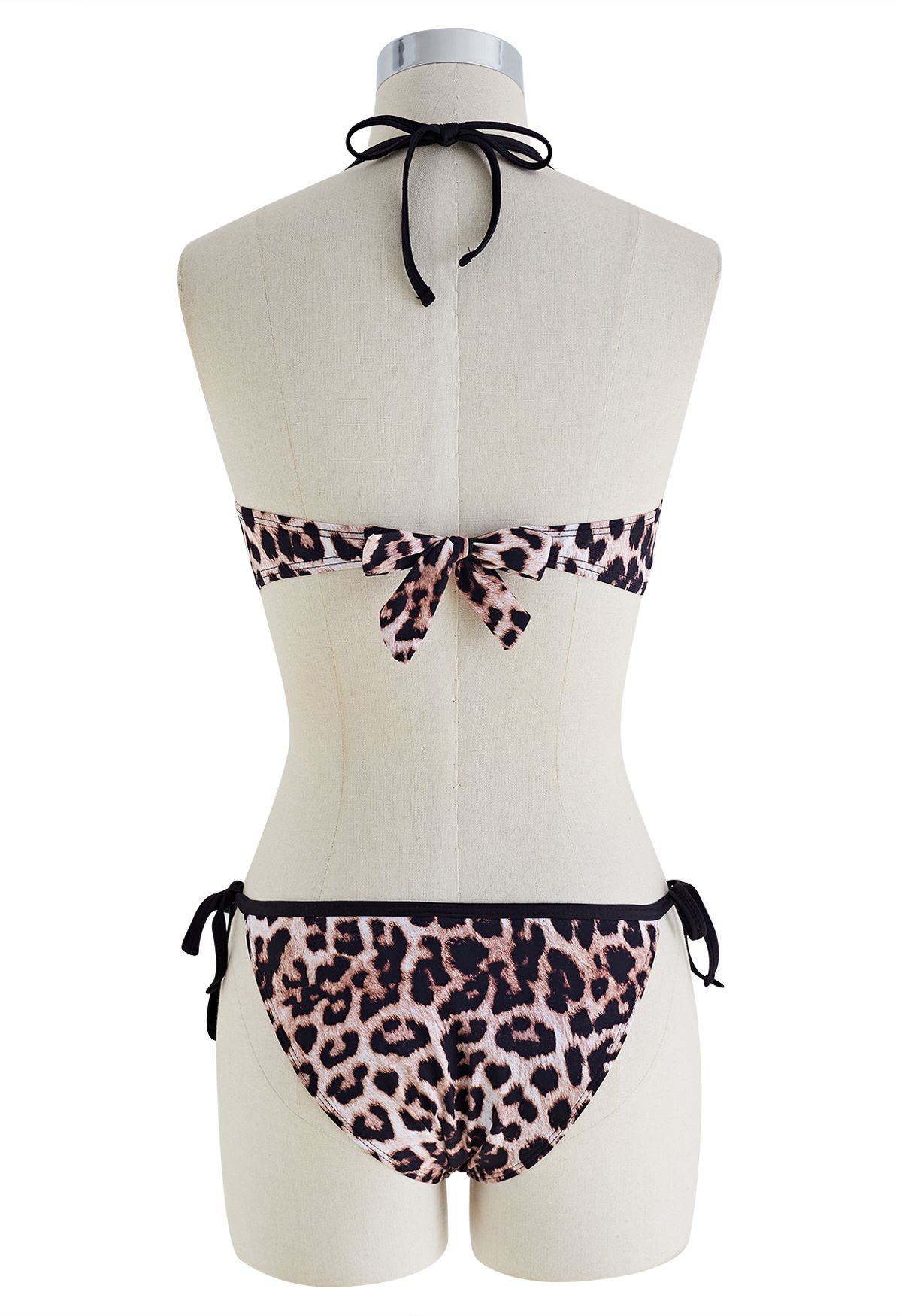 Animal Print Strappy Front Bikini Set