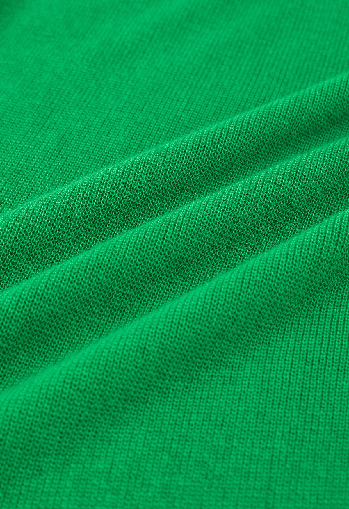 Knitted High Waist Pencil Maxi Skirt in Green