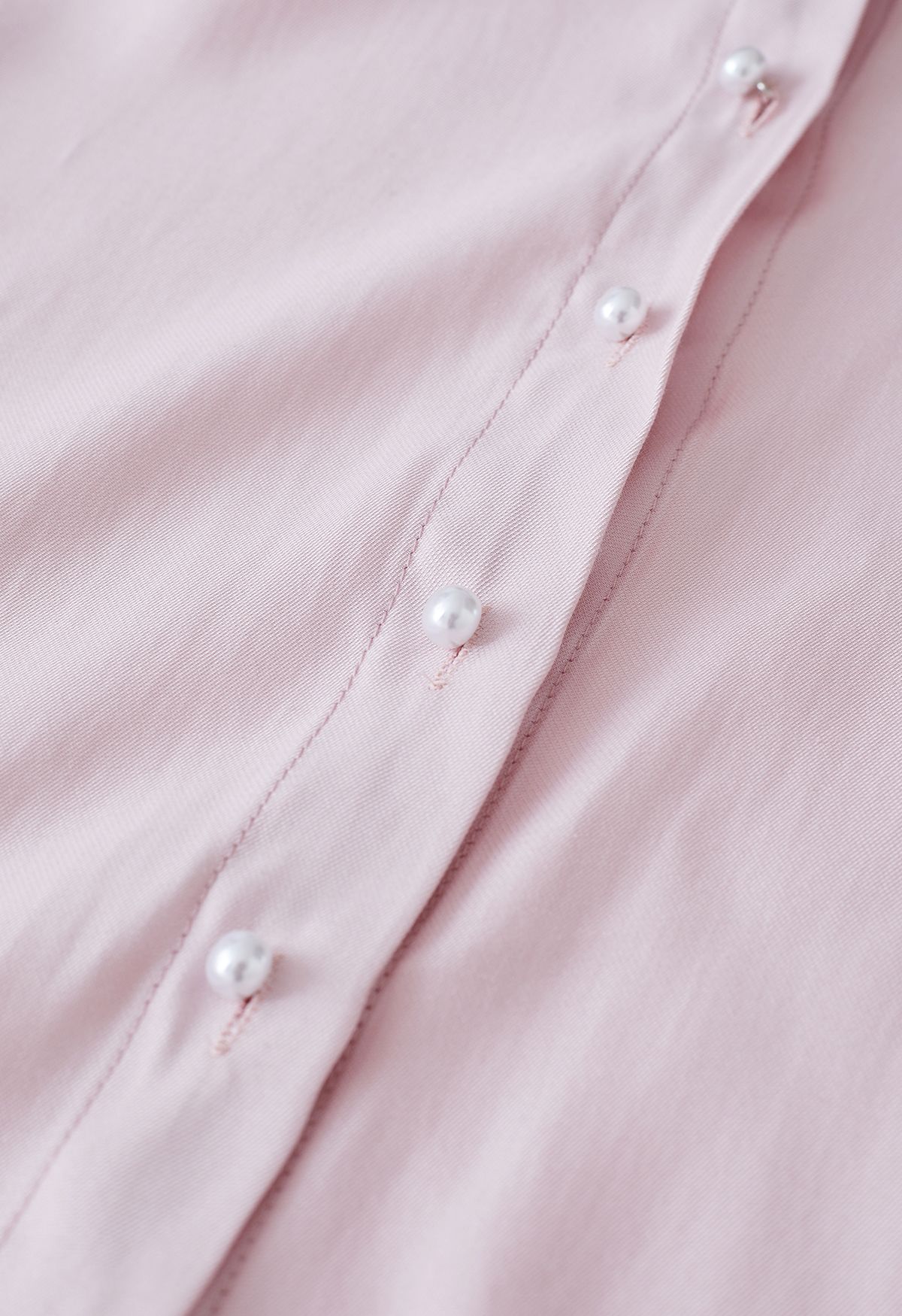 Organza Bowknot Button Down Shirt in Pink