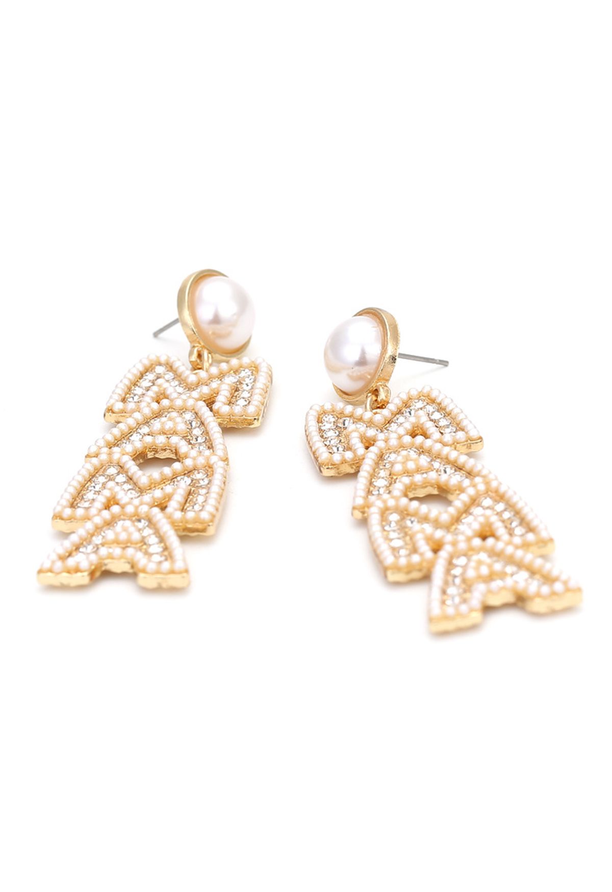 MAMA Luxurious Diamond Pearl Earrings