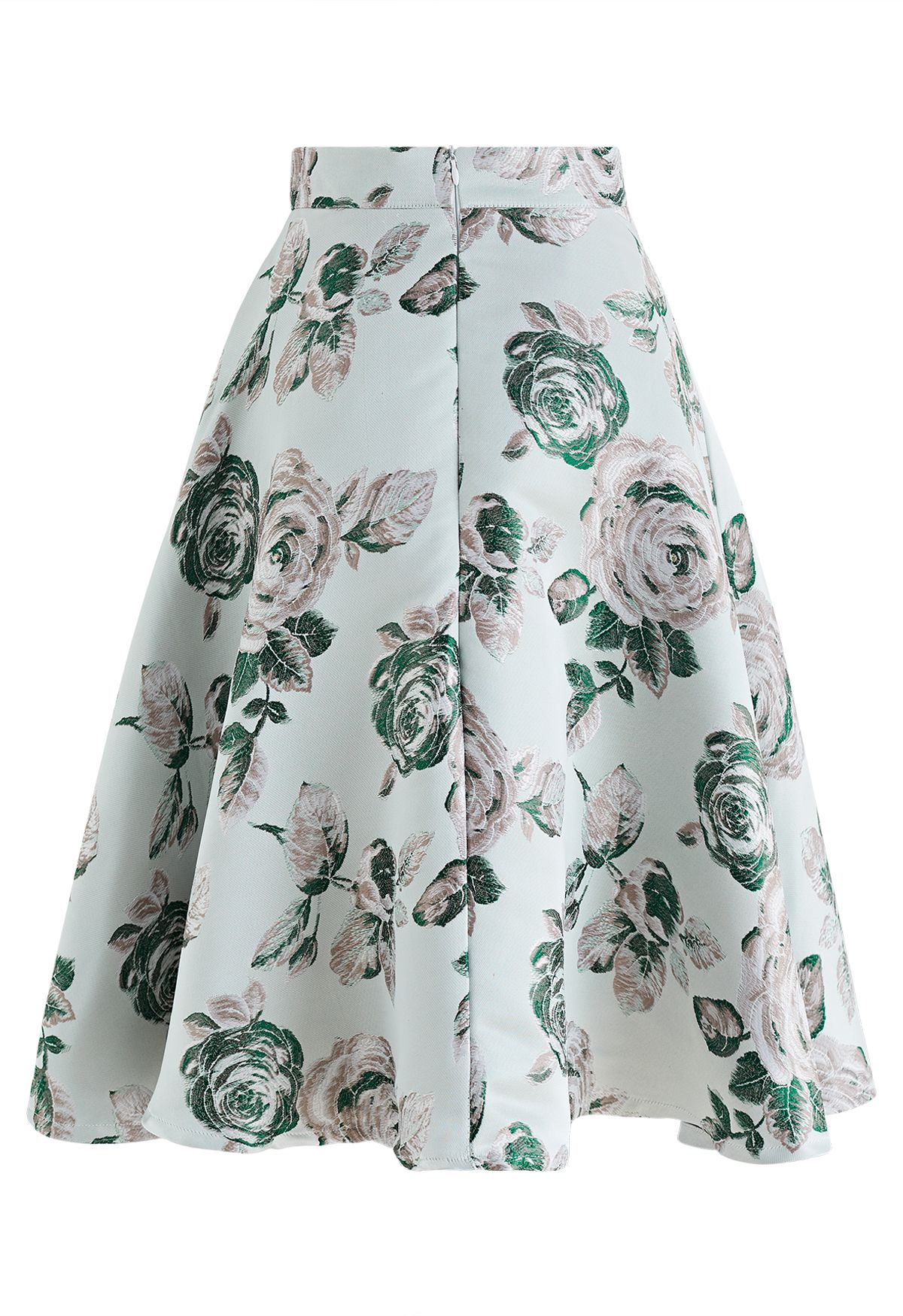 Cappuccino Rose Jacquard A-Line Skirt