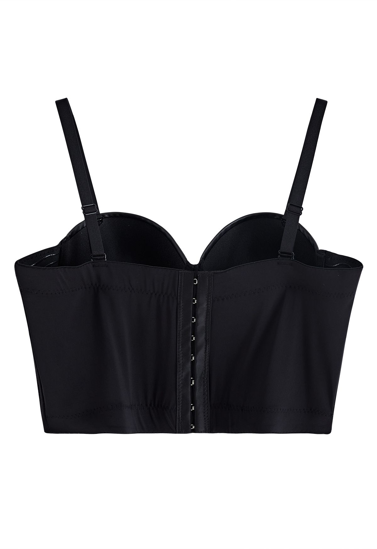 Faux Leather Bustier Crop Top in Black