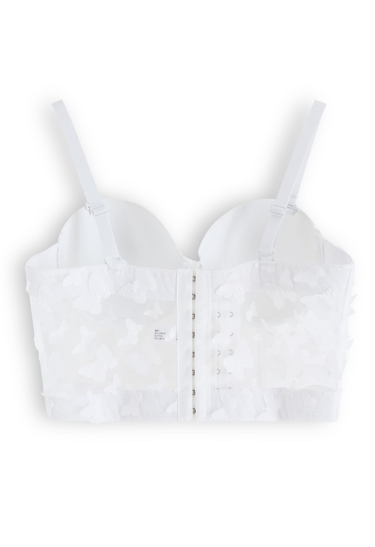 Butterfly Appliques Bustier Crop Top in White