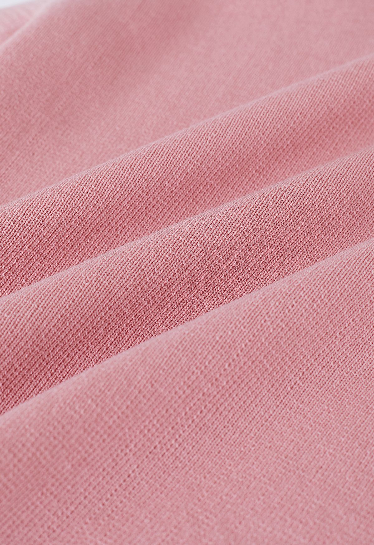 Asymmetric Halter Neck Knit Crop Top in Pink