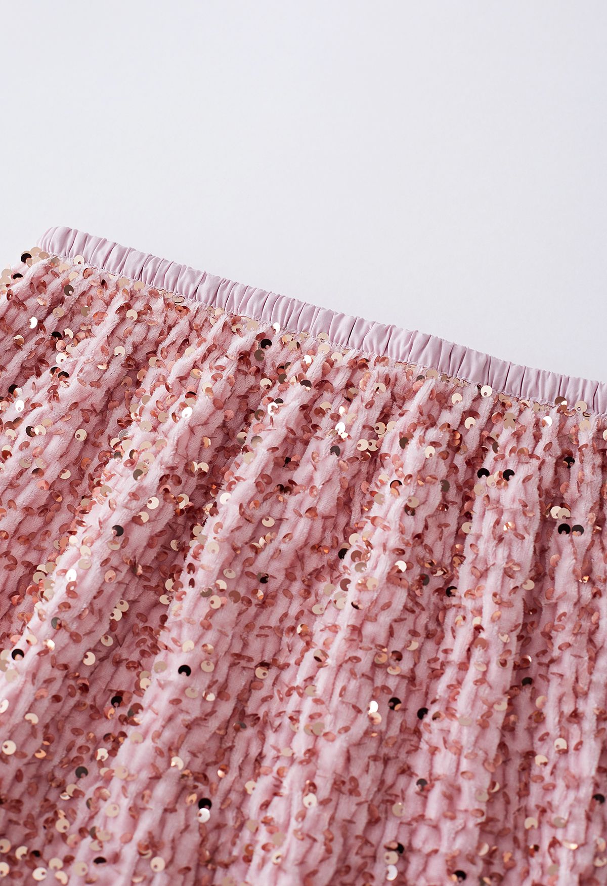 Flattering Sequins Velvet Slit Pencil Skirt