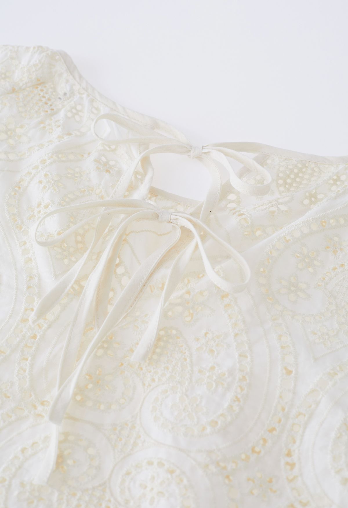 Beloved Heart Embroidered Eyelet Top in Cream