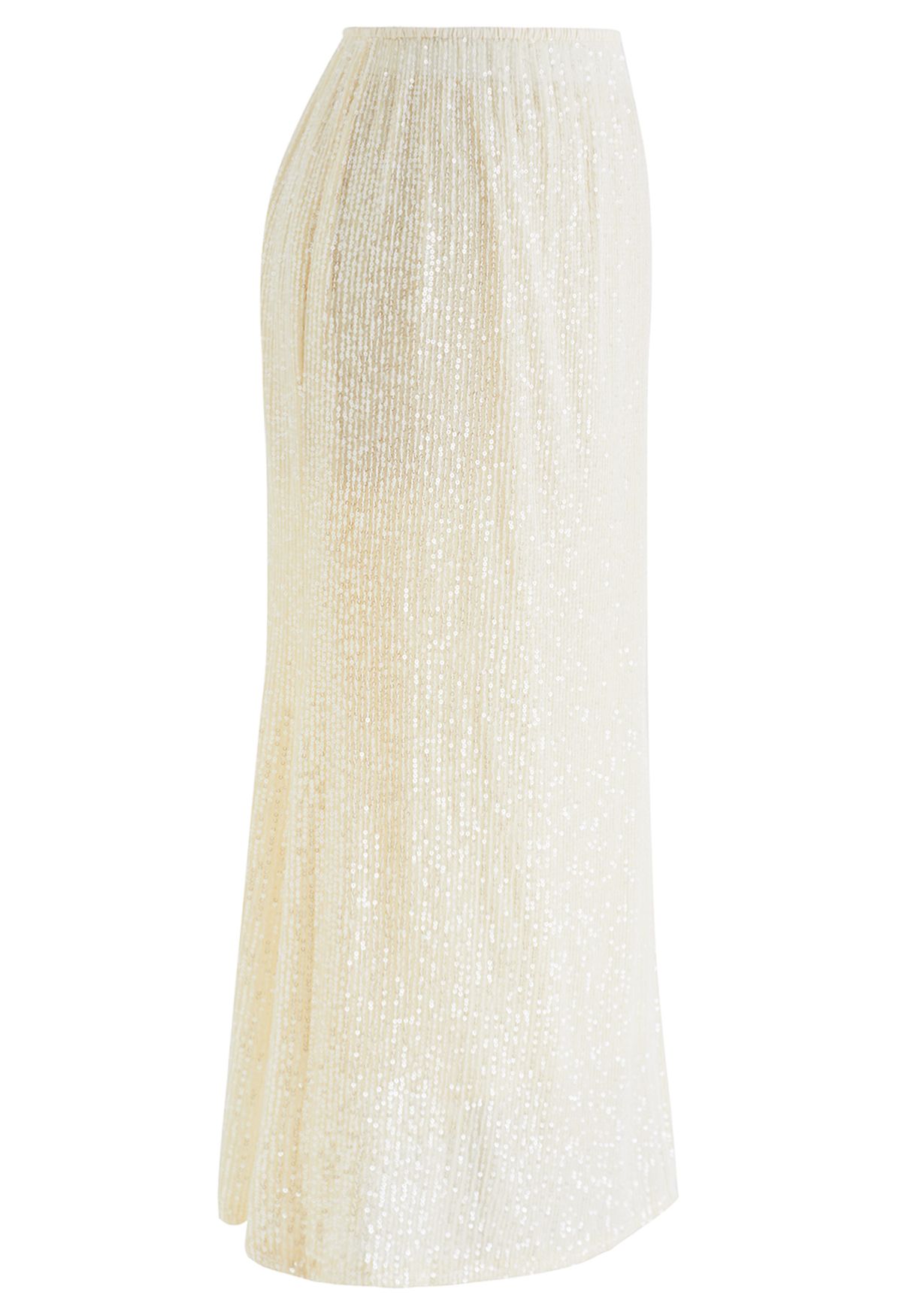 Dazzling Sequin Mermaid Skirt in Cream