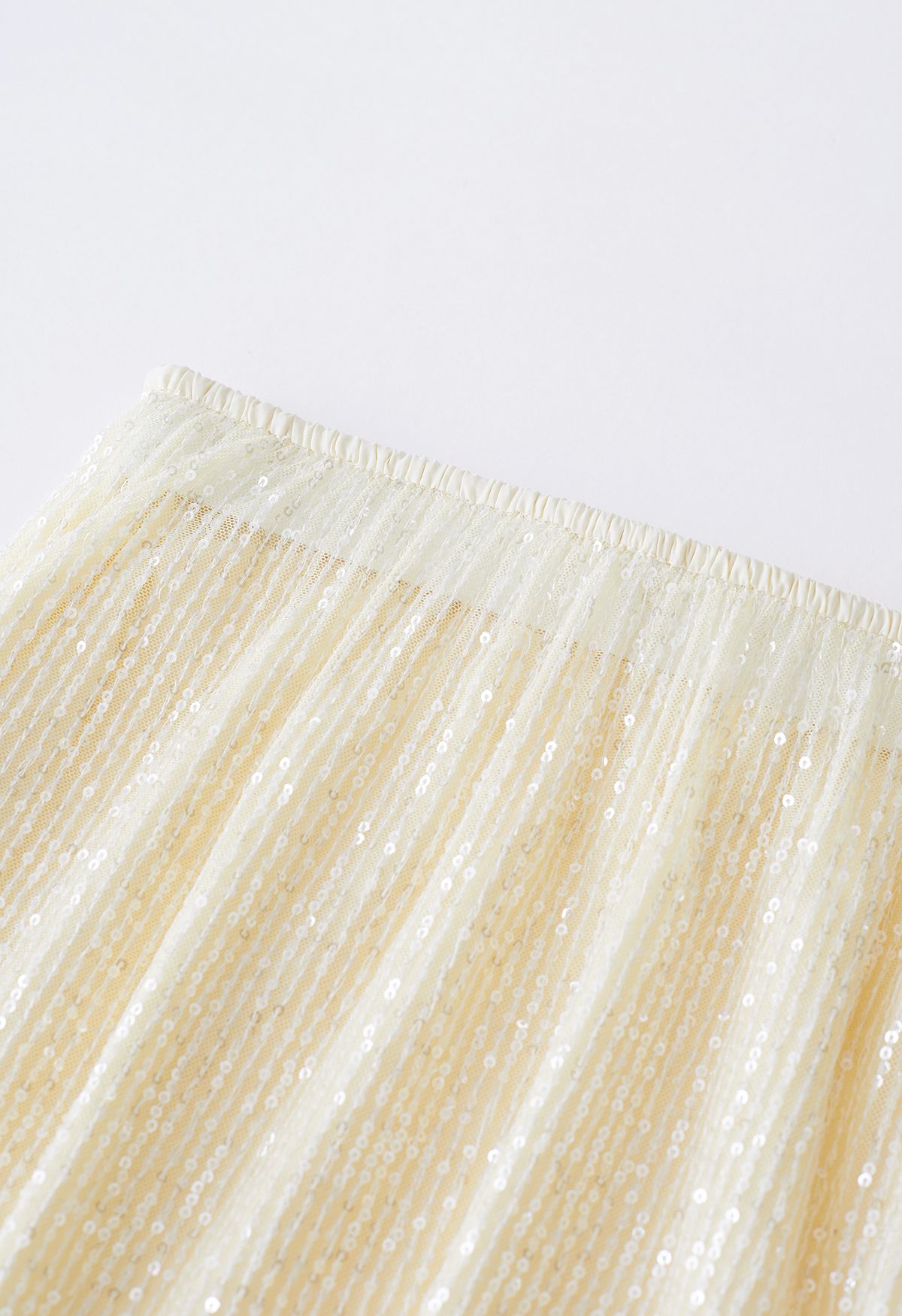 Dazzling Sequin Mermaid Skirt in Cream