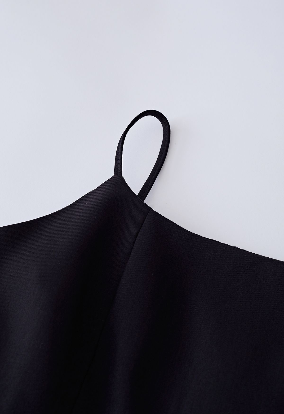 Notched Hem Cami Dress in Black
