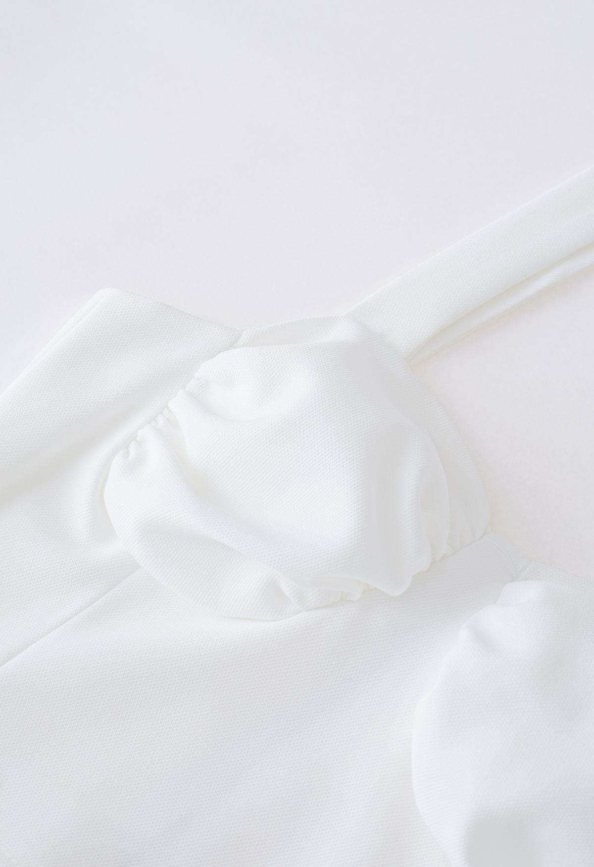 Tie-Strap Bustier Crop Top in White