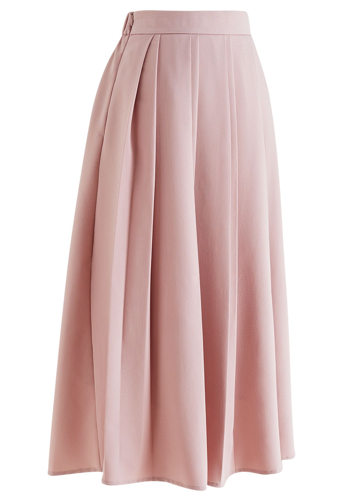 Double Pleated Midi Skirt in Pink
