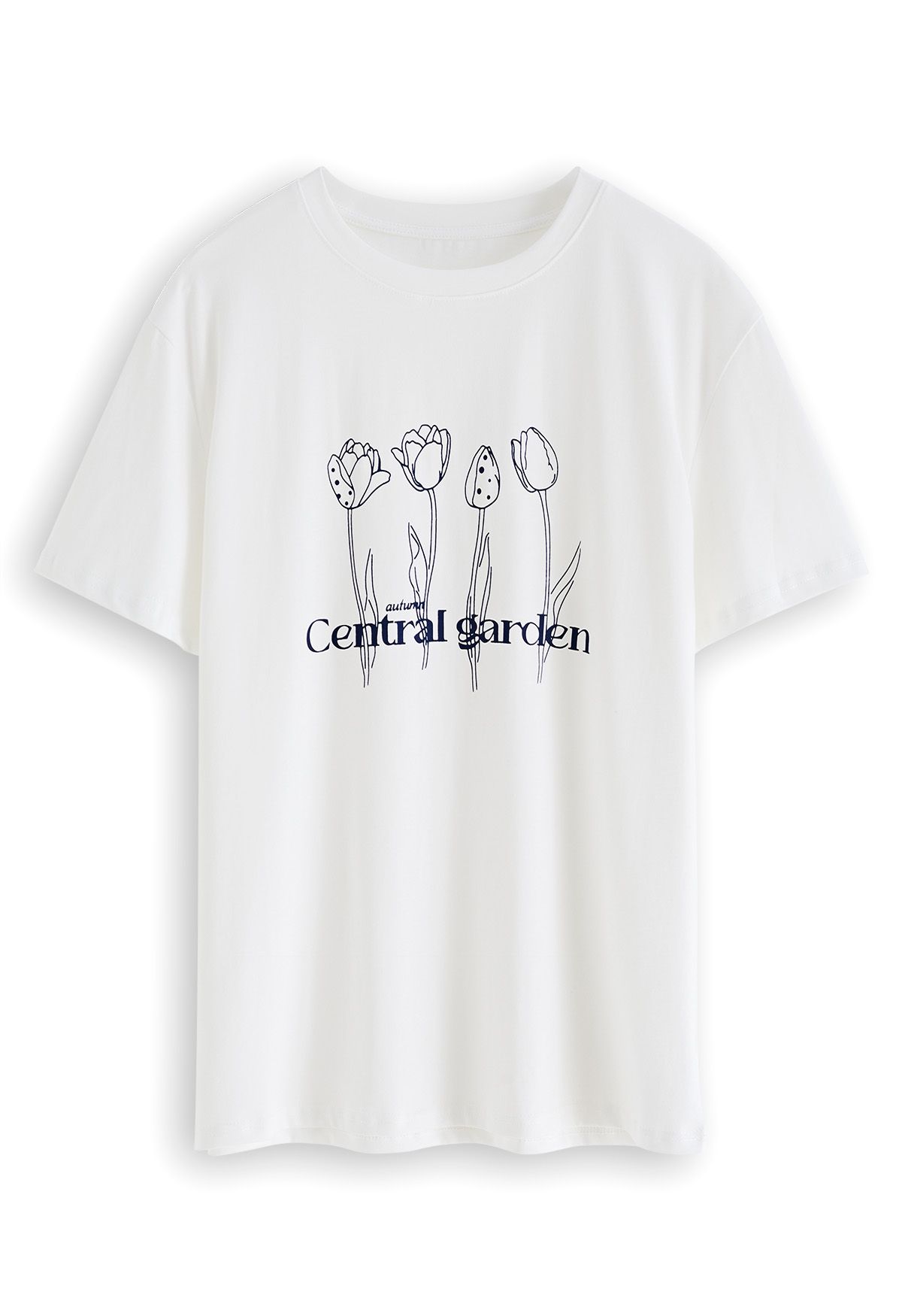 Central Garden Crew Neck T-Shirt in White