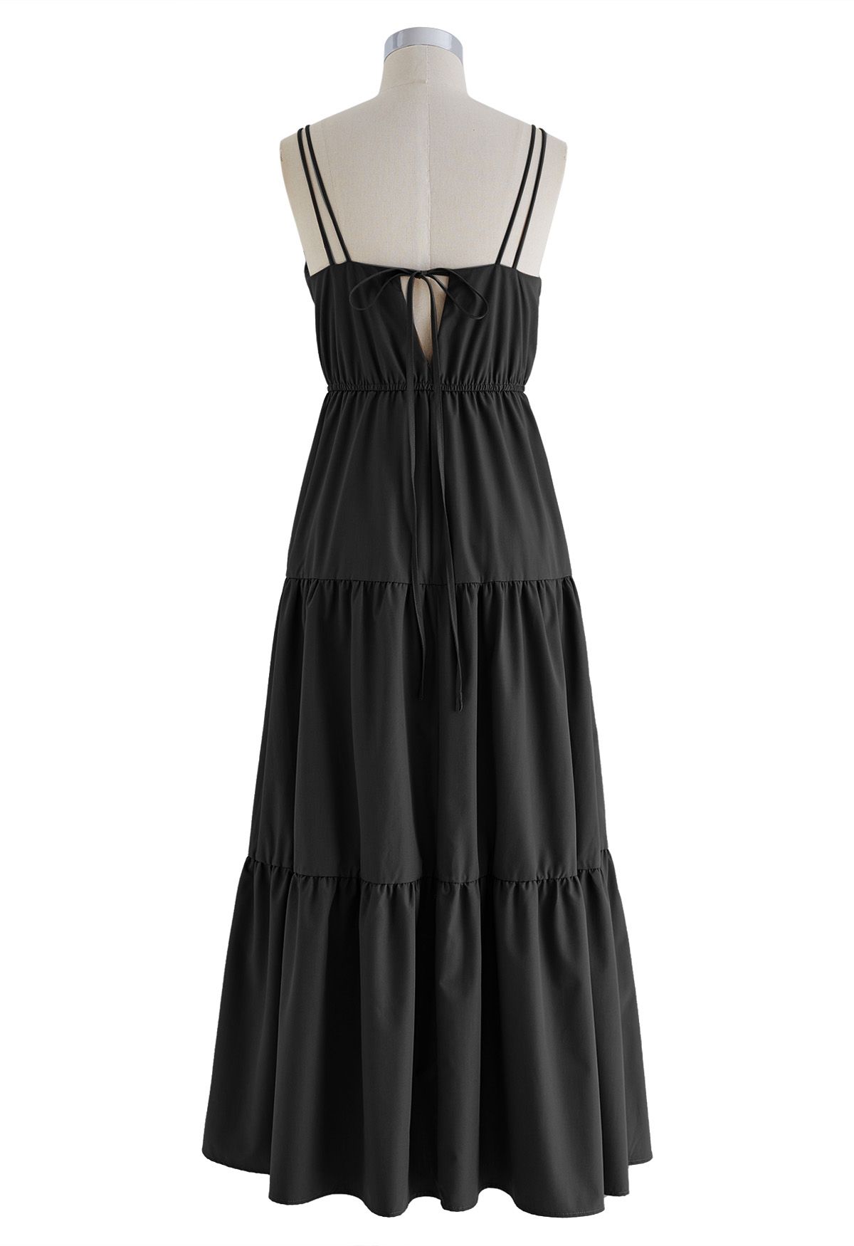 Double Straps Tie-Back Cami Dress in Black - Retro, Indie and Unique ...