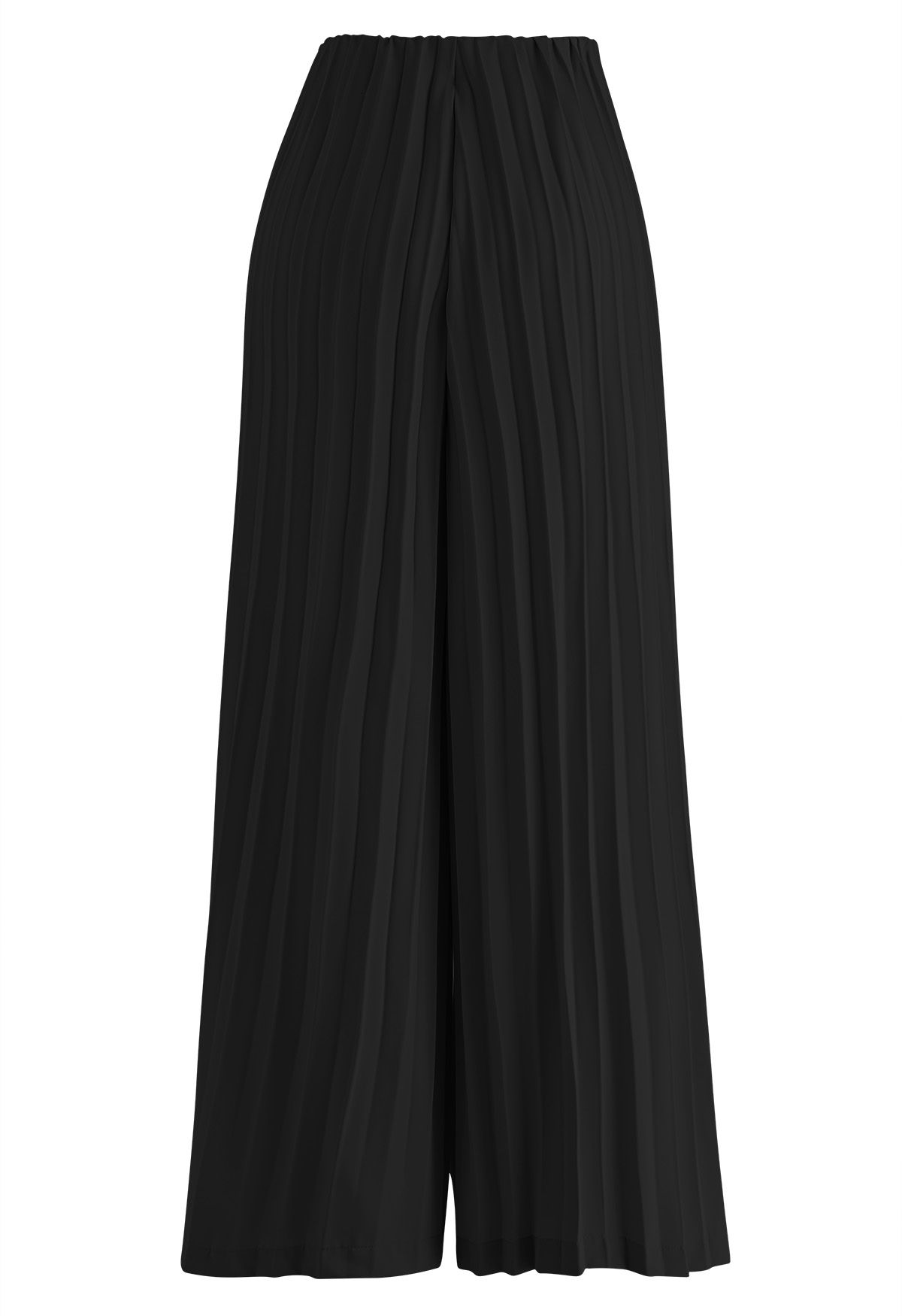 Full Pleated Wide-Leg Pants in Black