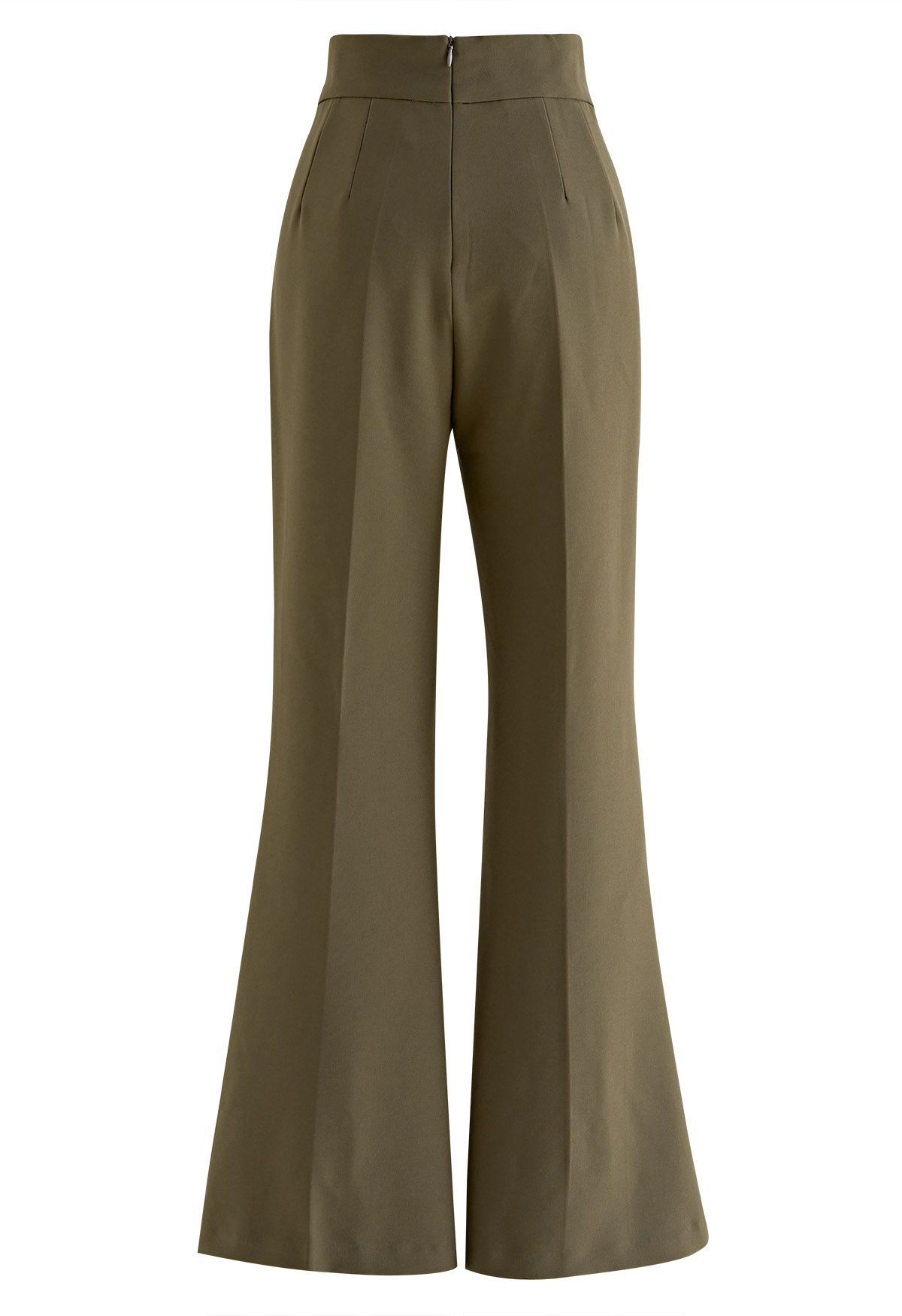 Seam Detail Flare Leg Pants in Brown