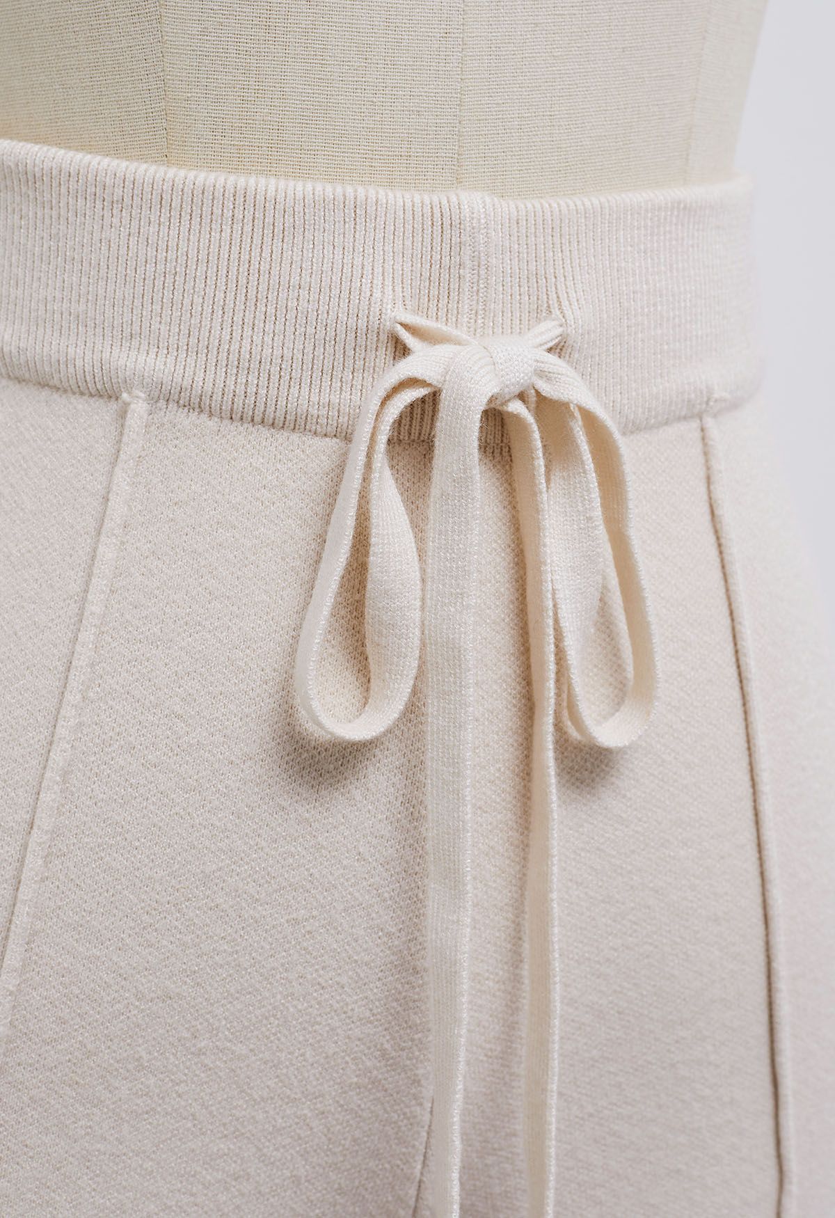 Seam Line Soft Knit Pants in Oatmeal