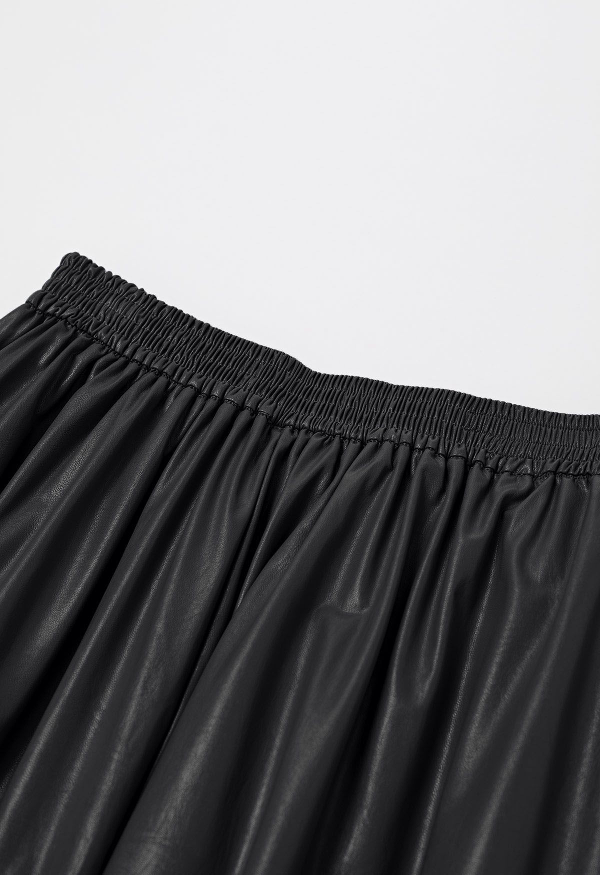 Refined Simplicity Faux Leather Maxi Skirt in Black