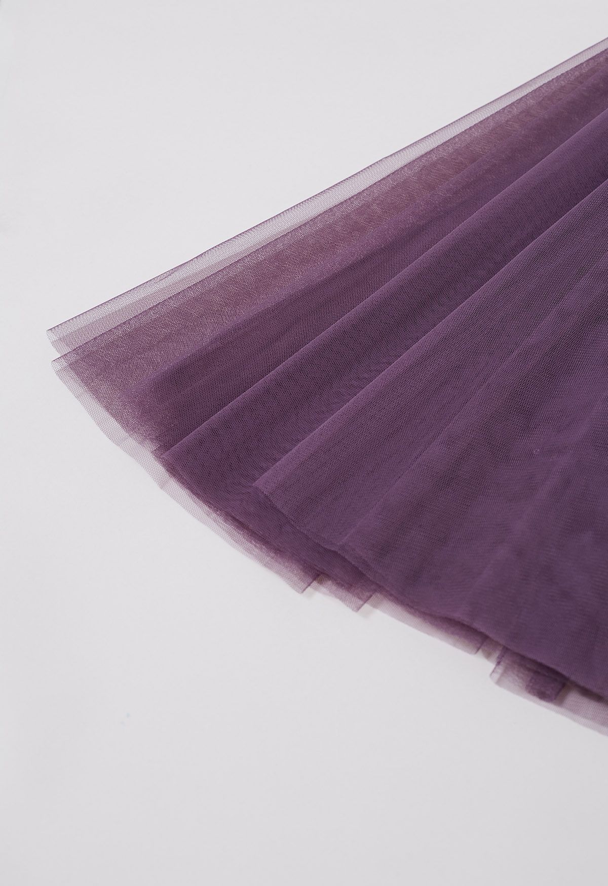 Ravishing Sequins Mesh Tulle Midi Skirt in Purple