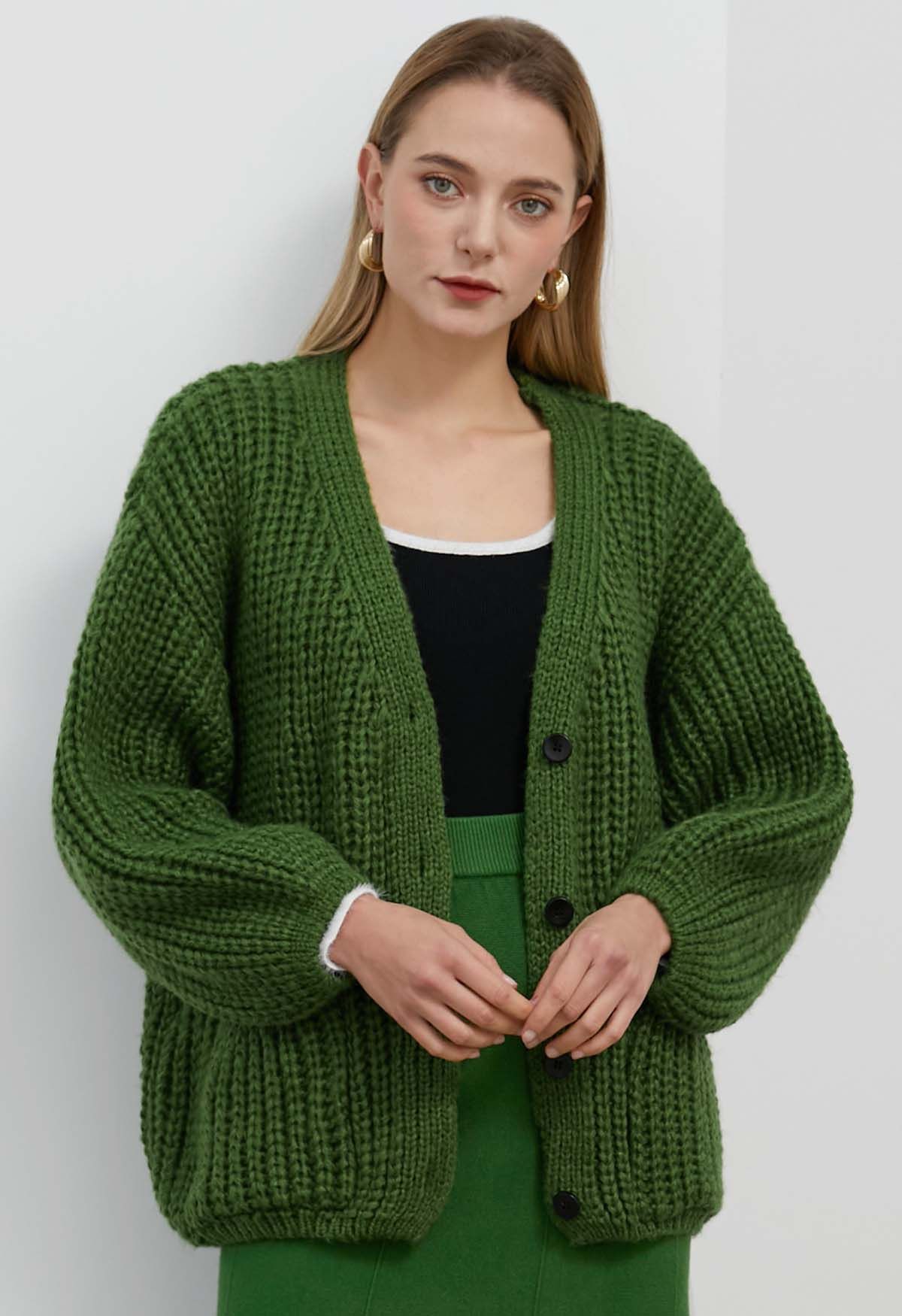 Chunky cardigan with on sale pockets