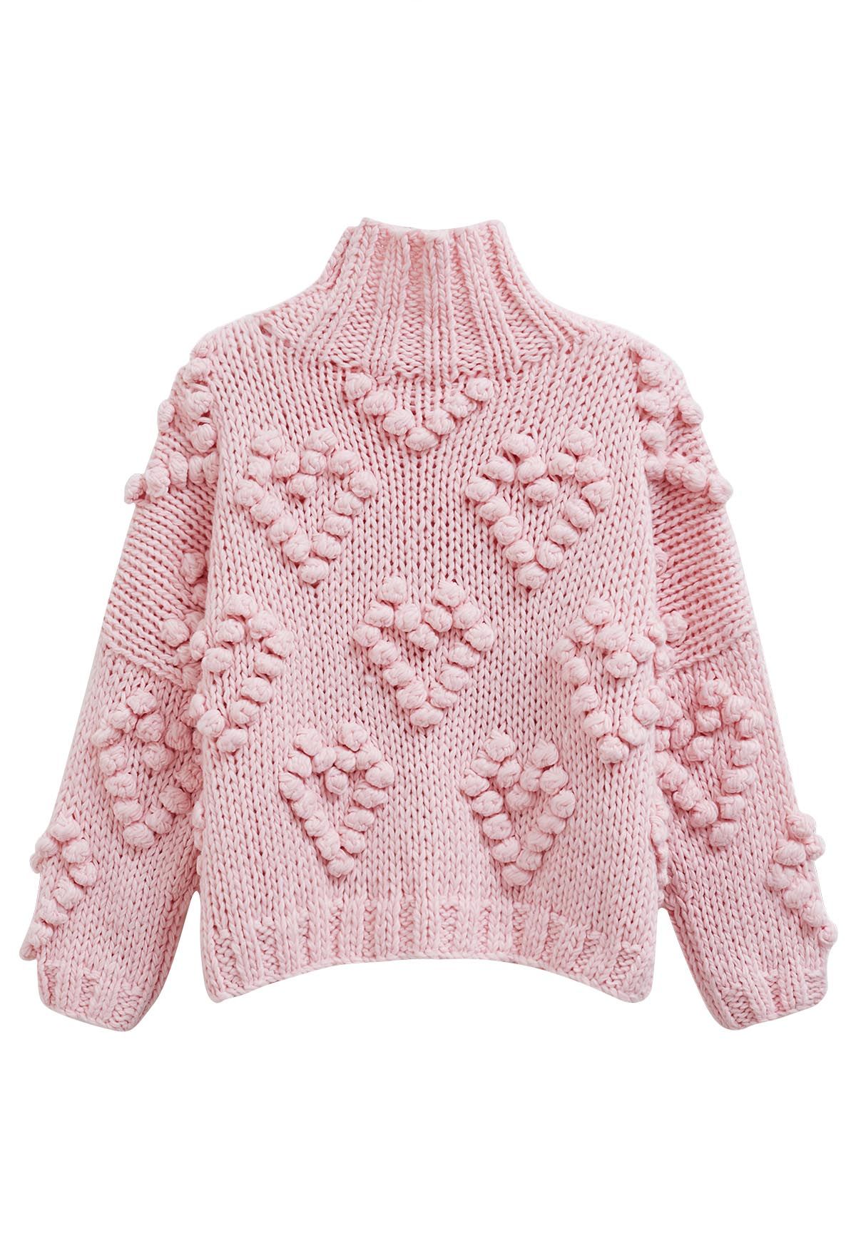 Knit Your Love Turtleneck Sweater in Pink