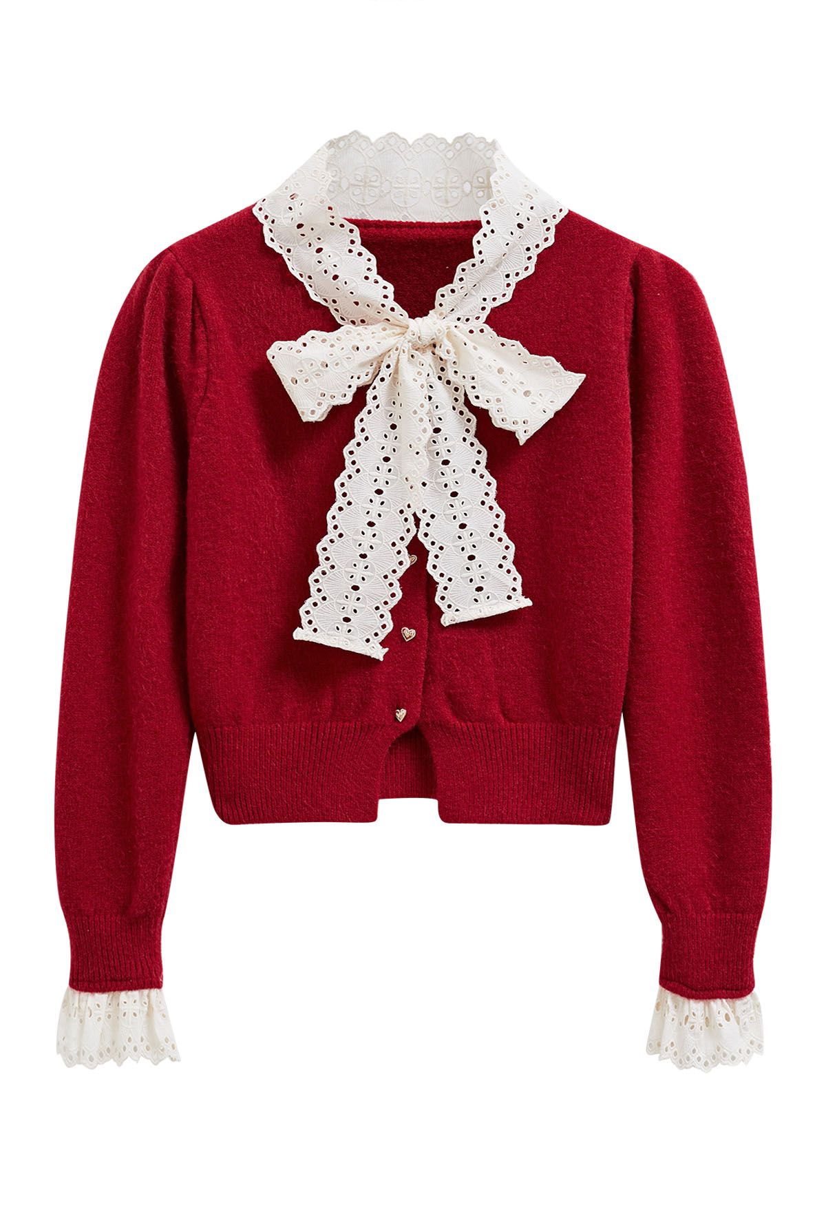 Fuzzy red outlet cardigan