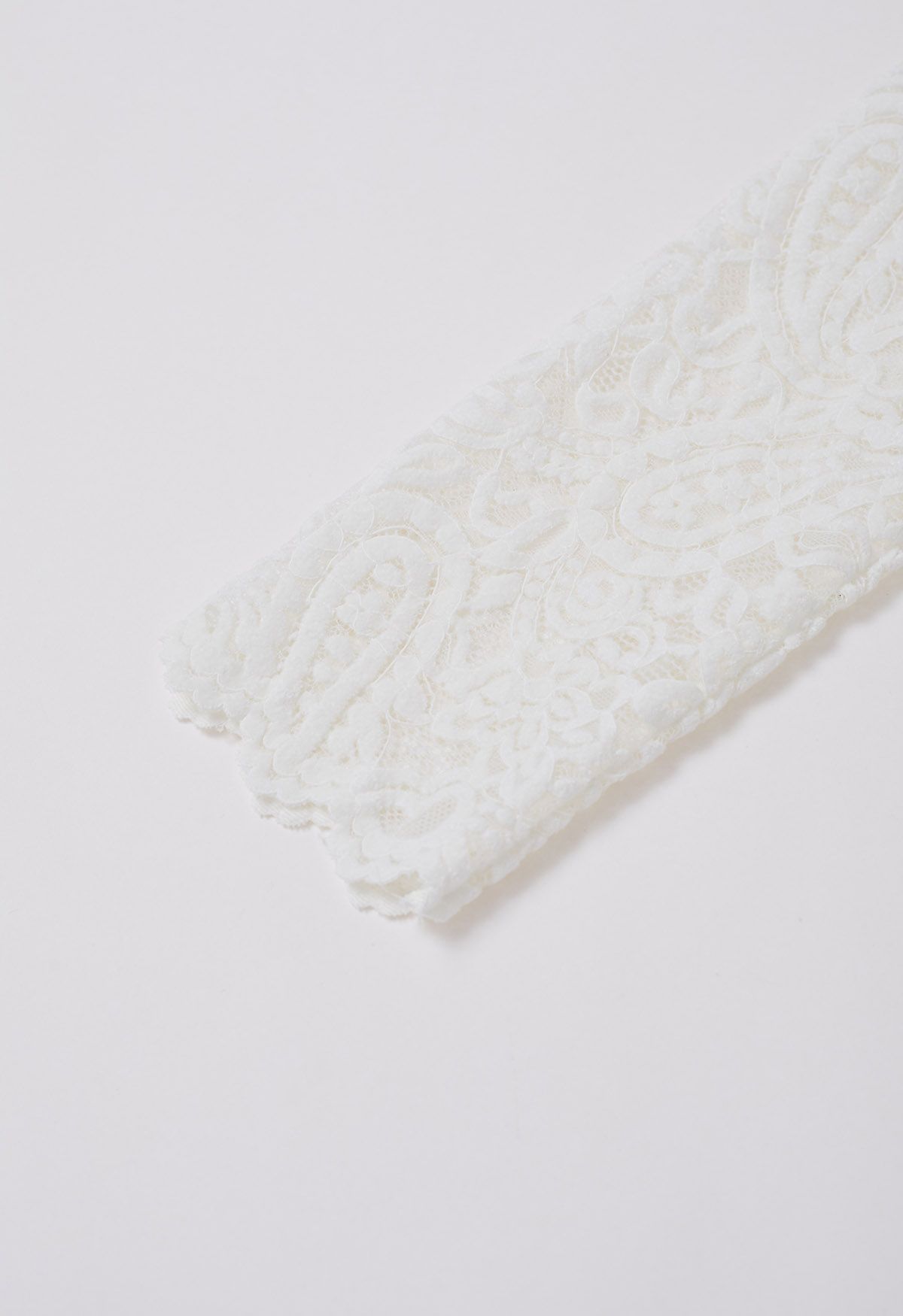 Paisley Full Lace Tie Waist Wrap Top in Cream