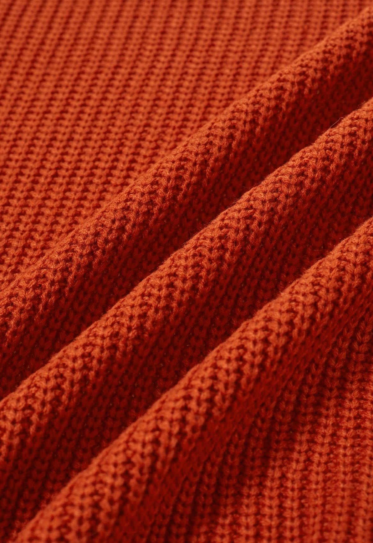 Lantern Sleeve Belted Wrap Cardigan in Orange